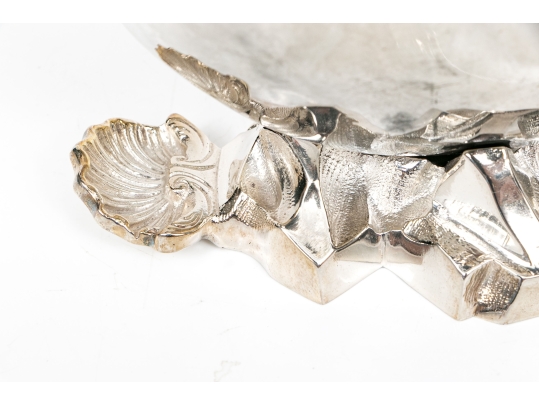 Antique English Victorian Silverplate Nautilus Spoon Warmer