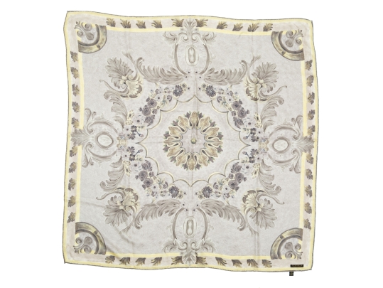 Loro Piana And Piazza Sempione Oatmeal Toned Silk, Linen And Viscose Lot Of Two Scarves