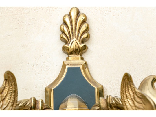 Pair Of French Empire Style Brass Wall Sconces
