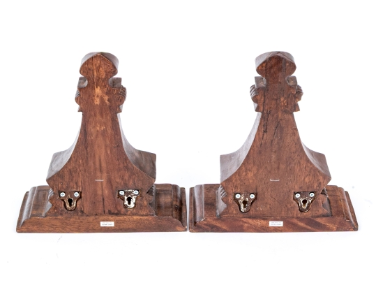Quality Pair Of Carved Wall Bracket Shelves