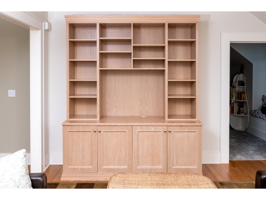 Large Natural Finished Media Cabinet