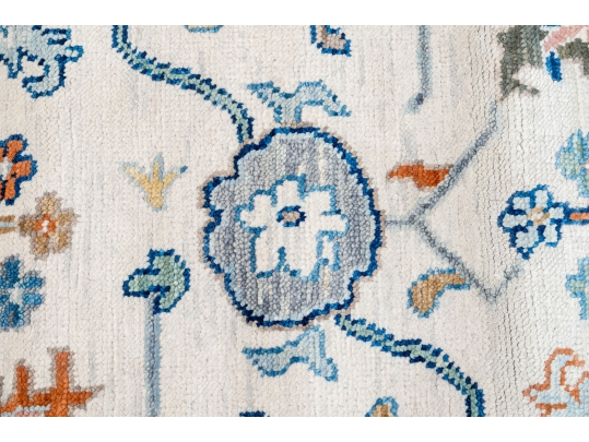 Soft Hand Knotted Wool Turkish Knot Room Size Carpet, 12' X 9', New