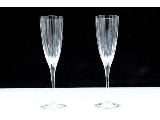 Pair Of Cartier Crystal Flutes