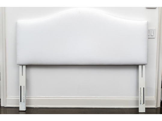 White Upholstered Camelback Headboard