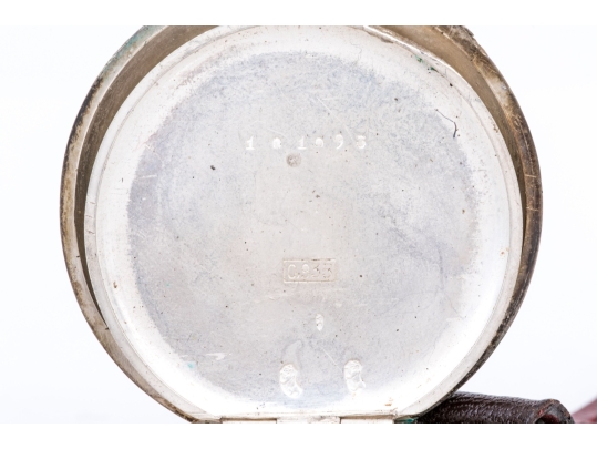 Antique 935 Silver Handsome Demi-hunter Converted Lever Set Pocket To Wristwatch