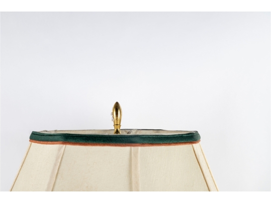 Decorative Porcelain Table Lamp With Floral Motif