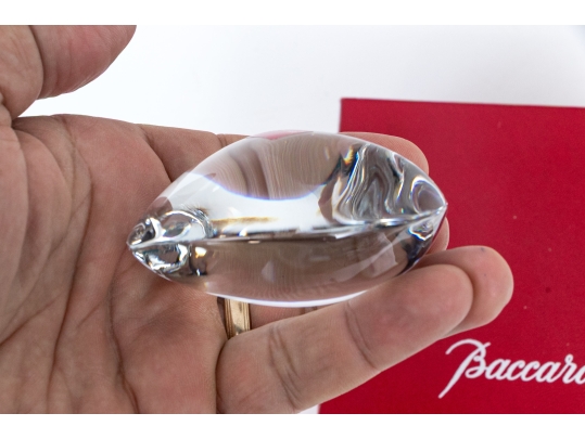Baccarat Crystal Heart Paperweight Boxed