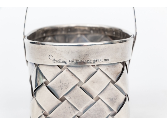 Cartier Hand- Made Sterling Silver Small Basket    1.585 Ozt. 