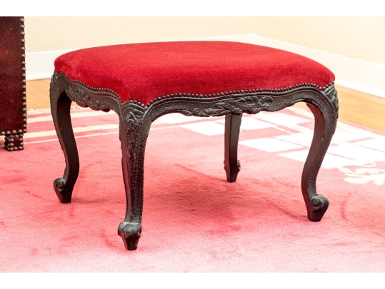 Pair Of Custom Upholstered Louis XV Style Stools