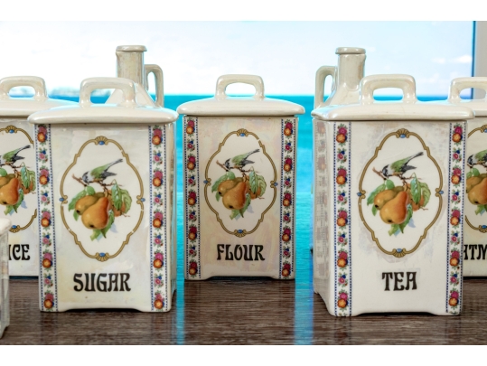 Set Of Thirteen Czechoslovakian Lustreware Kitchen Vessels