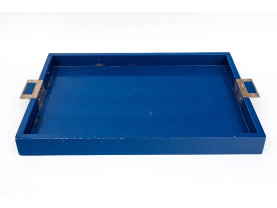 Vintage Blue Lacquered Tray