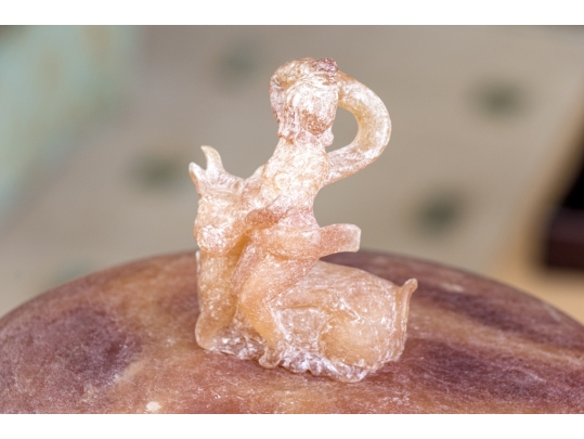 Highly Decorative Carved Stone Lidded Stone Vessels