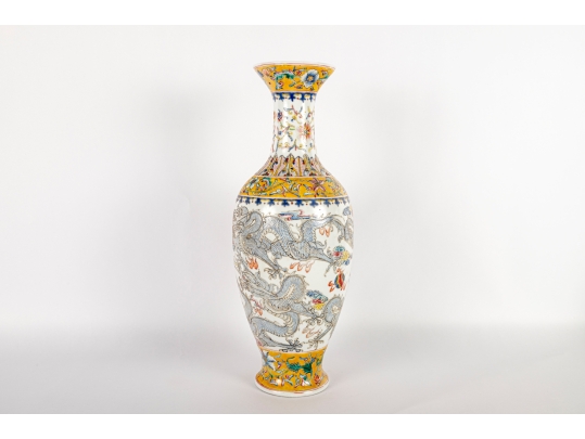 Reproduction Qianlong Rose Famille Porcelain Vase