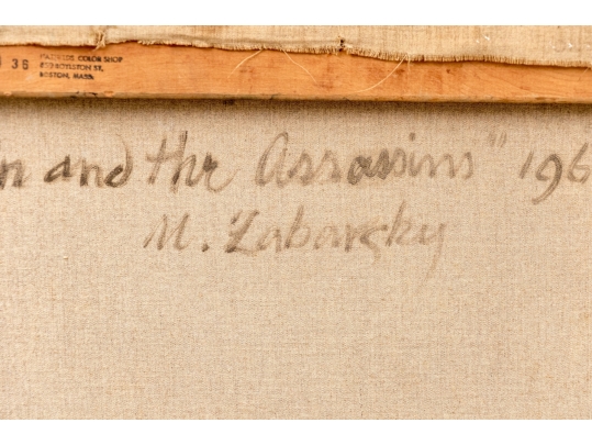 Melvin Joel Zabarsky (American, 1932-2019) ”Lenin And The Assassins” Oil On Canvas Painting, 1965