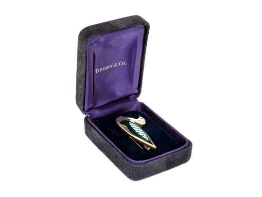 Tiffany & Co. 18k Yellow Gold Angela Cummings Lovely Inlaid Duck Brooch, With Box