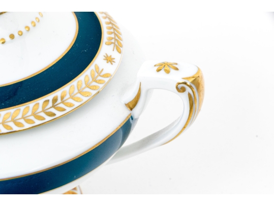 Exceptional & Rare Herend Hungary Hand-Painted Porcelain Tea Service,  “Josephine Empire” Pattern