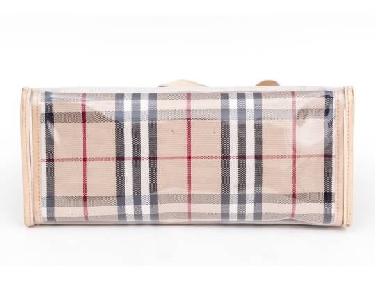 Burberry Nova Check Two Piece Vinyl And Canvas Tote Bag With Umbrella