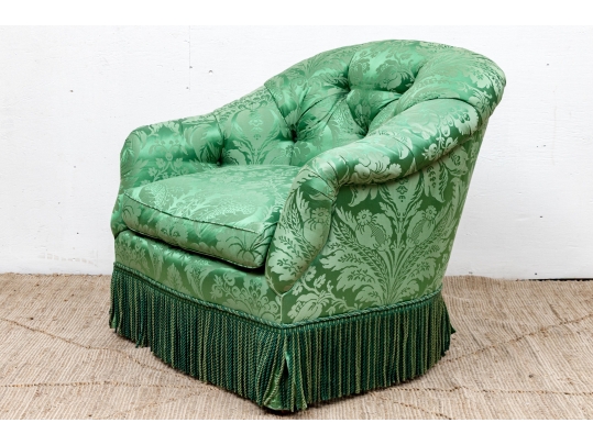 Fabulous Custom Silk Upholstered Tub Back Armchair