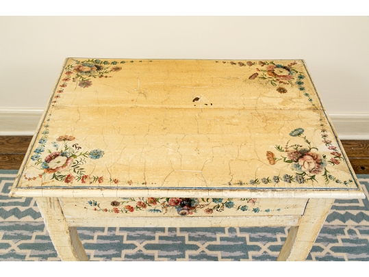 Whimsical Painted French Country Accent Table