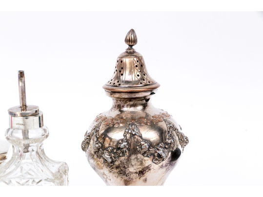 Collection Of Six Assorted Silver Plated And Crystal Table Wares