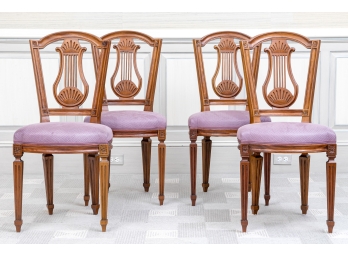 Tasteful Set Of Four Lyre Back Side Chairs