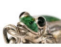Tiffany & Co. Sterling Silver Whimsical Green Enamel Frog Key Chain, With Felt