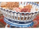 Decorative Blue And White Porcelain Compote Centerpiece