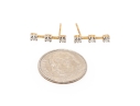 9k Yellow Gold Diamond Stacked Drop Earrings, App. 0.06 TCW