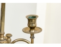 Classic Brass Three Light Bouillotte Lamp With Adjustable Shade