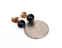 14k Yellow Gold Simple 6mm Black Onyx Ball Earrings With 14k And 10k Clutch Backs