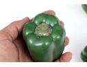 Four Naturalistic Glazed Ceramic Green Pepper Form Casters