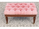 Quality Custom Upholstered Mahogany Ottoman