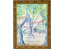 Signed Watercolor On Paper, Village Scene