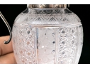 Antique Cut Glass And Silverplate Syrup Pitcher