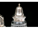 Collection Of Five Crystal And Silverplate Shakers