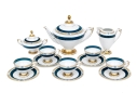 Exceptional & Rare Herend Hungary Hand-Painted Porcelain Tea Service,  “Josephine Empire” Pattern