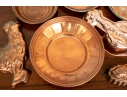 Impressive Collection Of  Four Copper Molds And  Four Plates