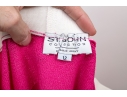 St. John Pink And Navy Blue Cardigan And Skirt Suit, Size 12