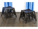 Paid Of Parisian Designer Wooden Stools