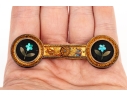 14k Gold Antique Beautiful Ornate Pietra Dura Grand Tour Brooch