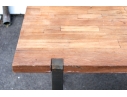 Wooden Dining Table On Steel Legs - For Upcycle