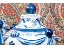Pair Of Decorative Chinese Export Armorial Lidded Urns