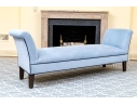 Custom Upholstered Bed End Or Window Bench With Flared Arms