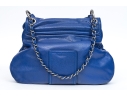 Chanel Striking Blue Purple Glazed Caviar Leather Coco Rider Flap Hobo