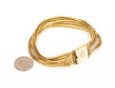 14k Yellow Gold Fun Vintage Flexible Multi Strand Omega Style Bracelet