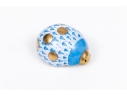 Herend Hungarian Hand-painted Porcelain Ladybug, Blue Fishnet Pattern