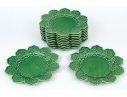Set Of Eleven Portuguese Bordallo Pinheiro Hand-painted Ceramic Plates