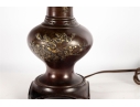 Chinese Brass Vase Converted Table Lamp