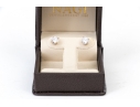 Pair Of 14K Yellow Gold And CZ Earrings, Boxed