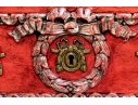 Antique Neoclassical Style Vibrant Red Bachelor's Chest